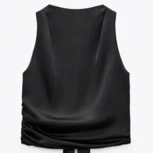 Zara Silk Open Back Top with Tie Back